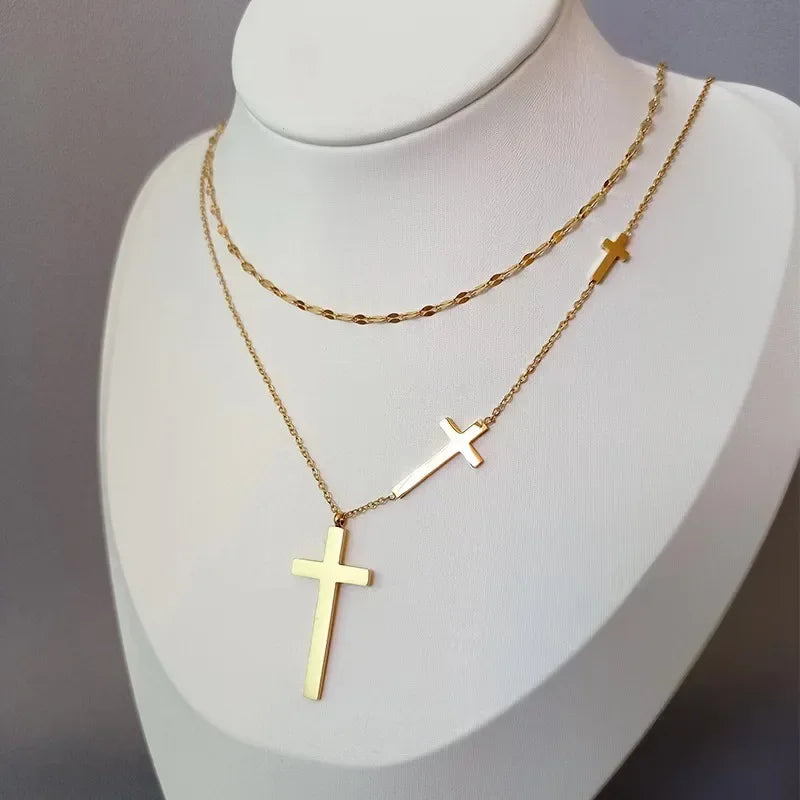 Triple Cross Necklace